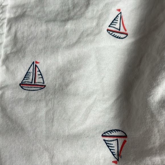 Carters Sailboat Nautical Print Shirt White Cotton Short Sleeve Button Up 9M - Picture 3 of 5